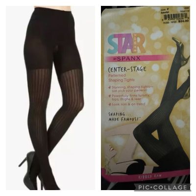 SPANX Star Power Center Stage Shaping Tights Size F - 240lbs- 300lbs Ribbed Row