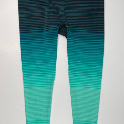 K-Deer Leggings Ombré Teal Stripe Legging Length Size 4XL