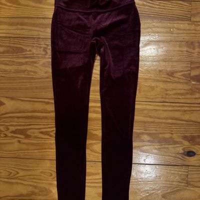 SPANX Women’s Leggings Medium Velvet Red Long Inseam 29”