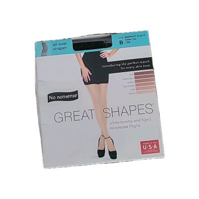 No Nonsense Great Shapes All-over Shaper Size B Midnight Black Sheer Toe