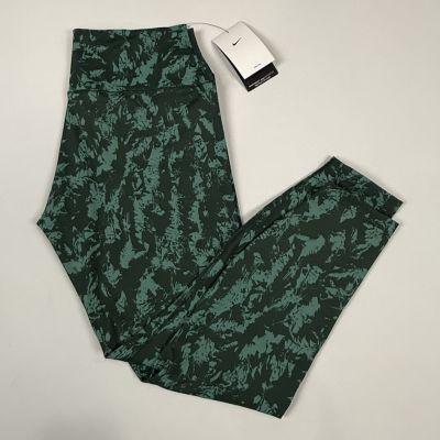 Nike One High-Waisted 7/8 Printed Leggings Womens XL Green NWT FZ3229-338 Yoga