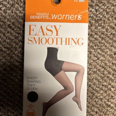 (NEW) Warner’s Easy Smoothing Sheer Shaping Tight 20DEN 1 Pair-SMALL, BLACK