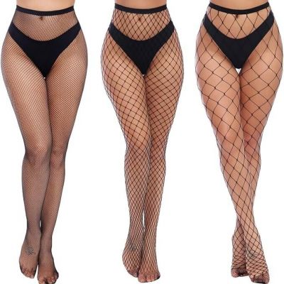 Womens High Waist Tights Fishnet Stockings Thigh High Pantyhose