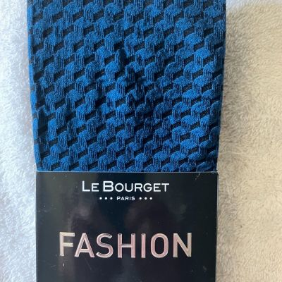 Lovely Le Bourget 50 denier COBALT BLUE BLACK Opaque tights Medium Large M /  L