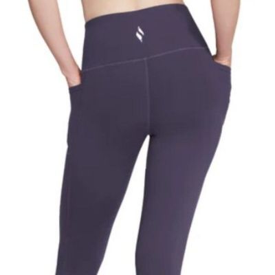 SKECHERS GoStretch Luxe Tight Womens M (6-8) Purple Yoga Workout HW Leggings NEW