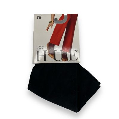 HUE Womens Cotton Knee High Black One Size 1 Pair NEW