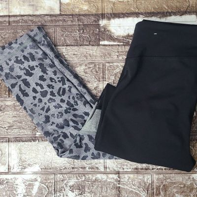 Aero Women's Leggings Pants Black Grey Cheetah Athleisure Workout Size Small