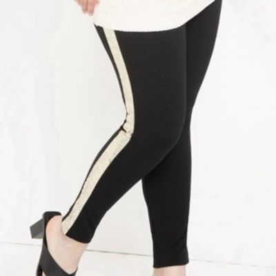 Eloquii Miracle Flawless Leggings with Sequin Side Stripe - Plus Size 24