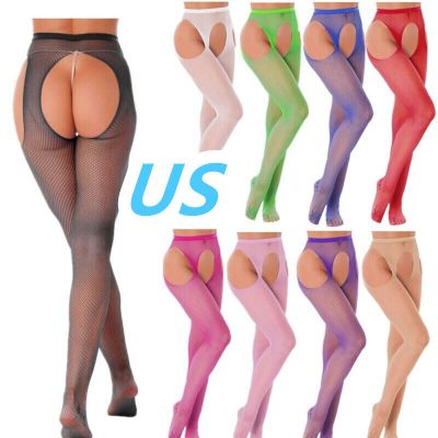 US Womens Sexy Fishnet Footed Pantyhose Thigh High Tights Stockings Hosiery