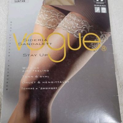 Vogue Lace Top Stay Up Thigh High Stockings Size M/L