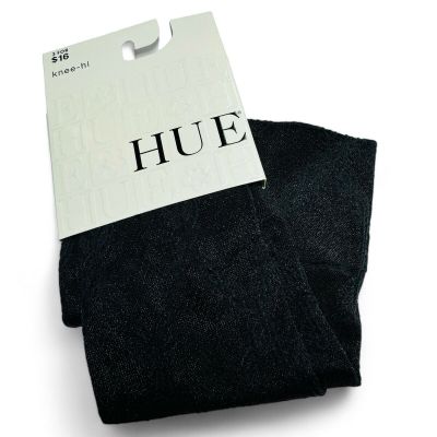 HUE Decorative Diamond Knee Hi Womens One Size Fits Most Black 1 Pair NWT