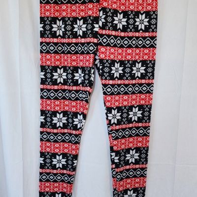 No Boundaries Snowflake W L leggings Christmas sweater style pattern soft cute