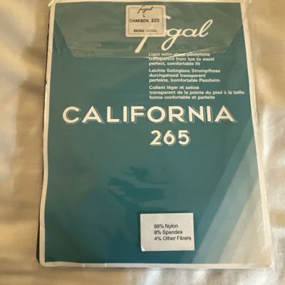 New Fogal Women's Pantyhose Size Large California 265 Charbon 225 Color. FR