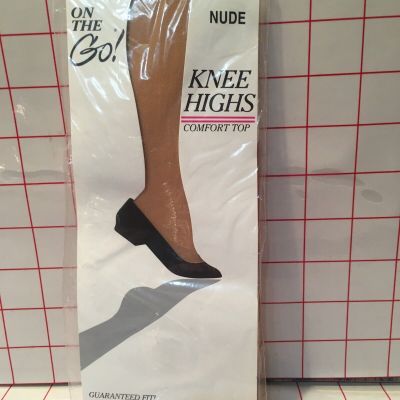 On The Go! SM-04 Comfort Top Knee High Hosiery Nude Fits 8 1/2 -11