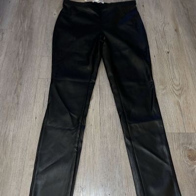 New Avec Les Filles Women’s Leggings Faux Leather Size Small Black 28x28” NWT