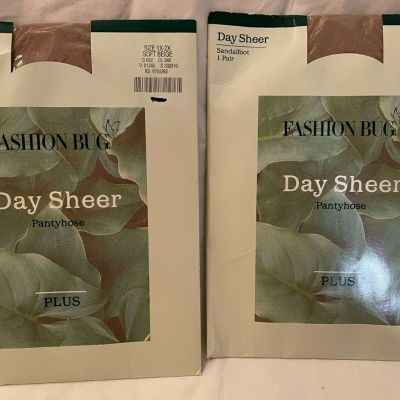 Fashion Bug Pantyhose (2) Day Sheer Soft Beige