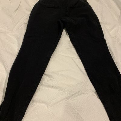 Ladies Spanx Jean Black Pull On Leggings Size Medium