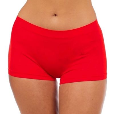 Leg Avenue 299522003 Women's Red 0/S Seamless Lycra Hot Pants Lycra Boyshorts