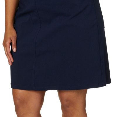 Plus Size Essentials Tech Stretch Pull on Skort with Elastic Wasitband - Navy 2