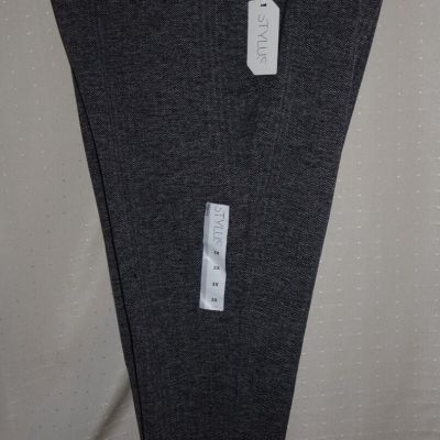 BRAND NEW STYLUS WOMENS GRAY HERRINGBONE LEGGINGS MID RISE PANTS SIZE 3X