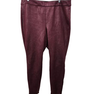 Lane Bryant Pull-On High-Rise Ponte Legging Coated Burgundy Plus Size 22 24