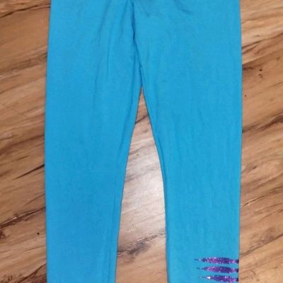 Savage X Fenty Size Medium Blue Leggings With Gell Graphic Logo