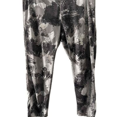 Nike Leggings Womens Plus Size 1X Gray Abstract Print Ankle Dri Fit Back Pocket