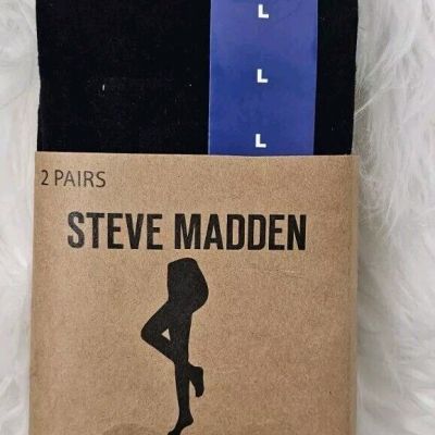 Steve Madden Women's Size Large Microfiber Opaque Tights 2 Pairs