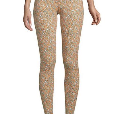 NEW Lands End Sz XL (18) Starfish Mid Rise Leggings Olive Pink Petal Floral $55