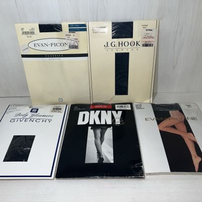 Women's Pantyhose 5 Assorted Brands, Colors, Size DKNY, J.G. Hook ++ NIP