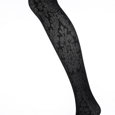 Wolford 266428 Women Elisabeth Tights Black Size Medium