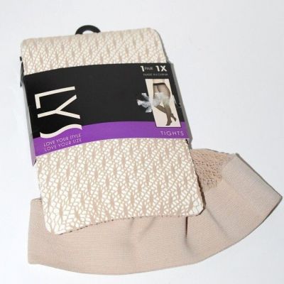 LYS Love Your Style Beige/Tan/Brown Net Tights - Pick Your Size, 1X- 4X