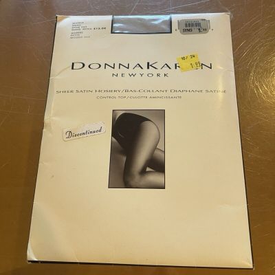 New DONNA KARAN NY SATIN SHEER CONTROL TOP PANTYHOSE Small Marble