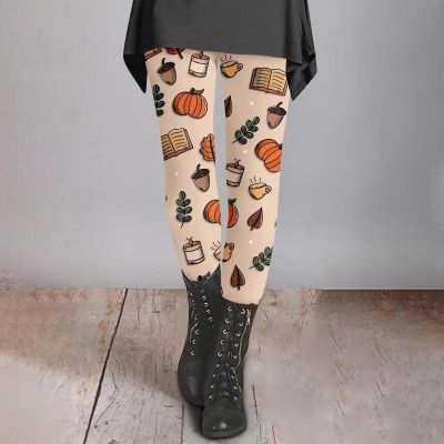 Women Holidays Casual Pants Halloween Printed Leggings Workout Sport Trousers