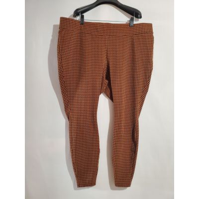 Lands End Houndstooth Starfish Legging Pants Womens Plus Size 2X Rust Black