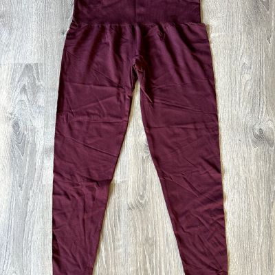 Cato Women's Size 1X Stretch Footless Leggings Burgundy