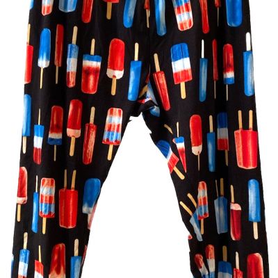 No Boundaries Bright Popsicles Multicolored On Black  Capri Leggings Short