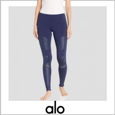 Women's Alo Yoga Moto Legging | navy |Sz: S