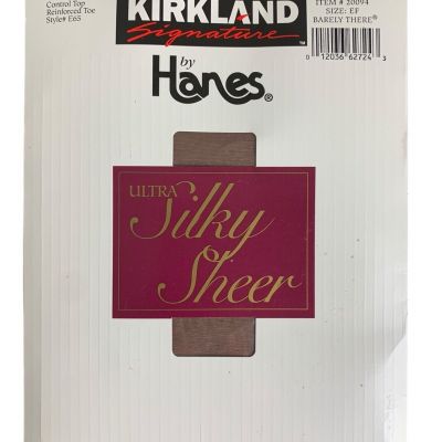 Kirkland Signature by Hanes Control Top Pantyhose Barely There Size EF Style E65