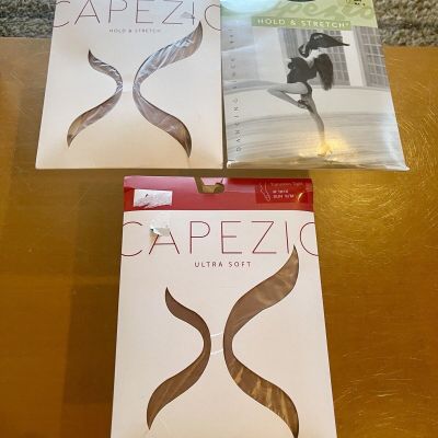 Mixed Lot 3 Capezio Hold & Stretch Ultra Soft Transition Sun Tights Dance Black