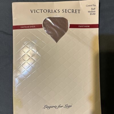 Vintage Victoria's Secret Hosiery Dot Pantyhose Control Top Buff Medium