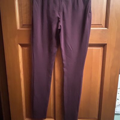 Bar 111 Womens Size XS maroon  Leggings  Stretch  zippers on the side EUC