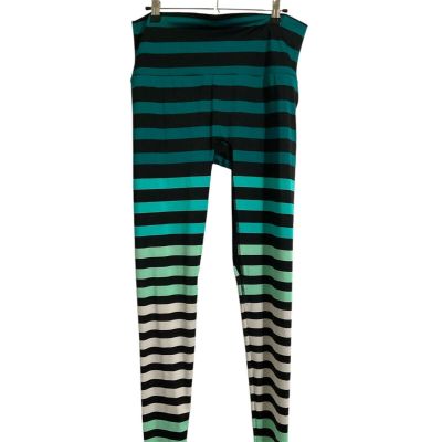 K-DEER Ombré Stripe Plus Size Leggings Green size 2X