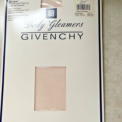 Givenchy Body Gleamers Control Top  Shimmery Lycra Sheer Leg Blush Size B New