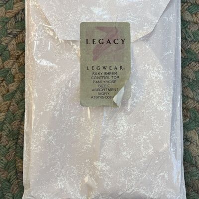 Legacy Legwear Control Top Silky Sheer Pantyhose  Size C Ivory ( 1 Pair)