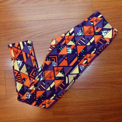 Halloween Leggings Womens One Size Orange Purple Skull Rock Goth Horror LuLaRoe