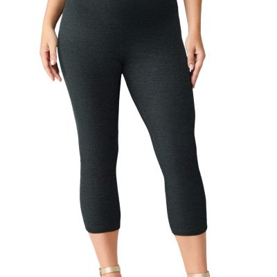 Roaman's Women's Plus Size Petite Essential Stretch Capri Legging