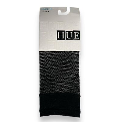 Hue Women’s Herringbone Net Knee-Hi | Black | 1 Pair One Size Fits Most