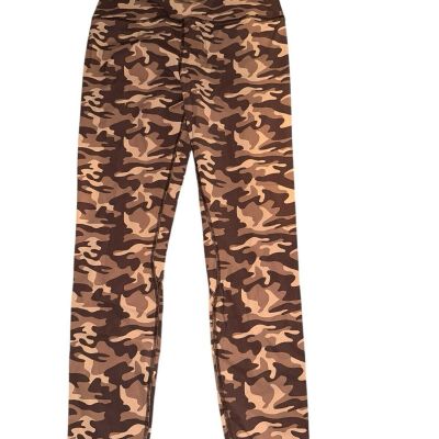 CRZ Yoga Mixed Brown Camo Leggings Size Large Work Out Active Wear Running Pants