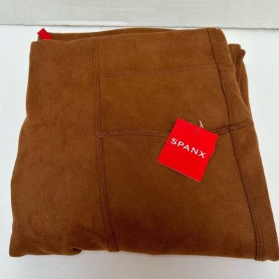 SPANX NWT Faux Suede Legging Rich Caramel Polyester Blend Plus Size 1X